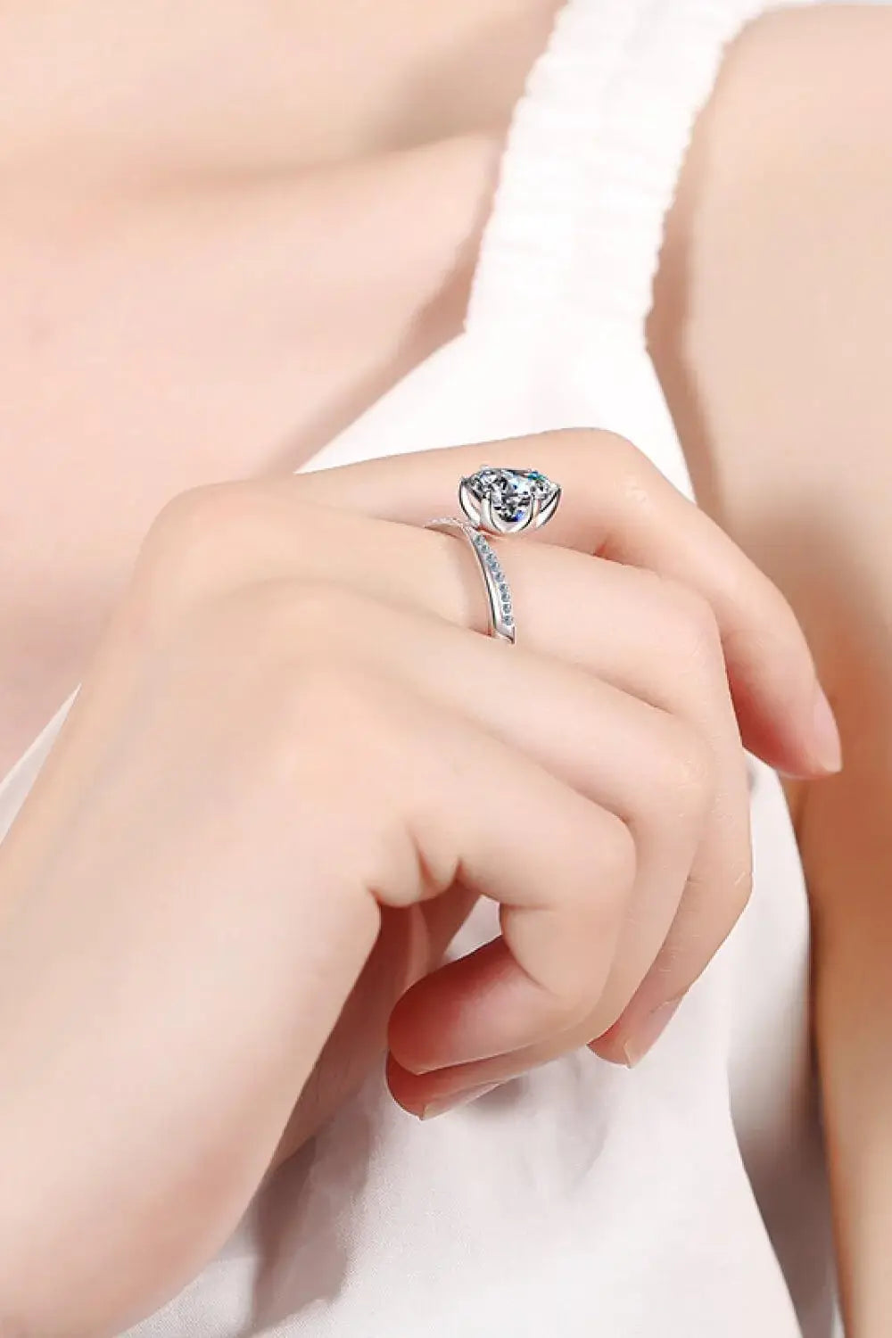 3 Carat Moissanite 6-Prong Ring - Trendsi - Flyclothing LLC