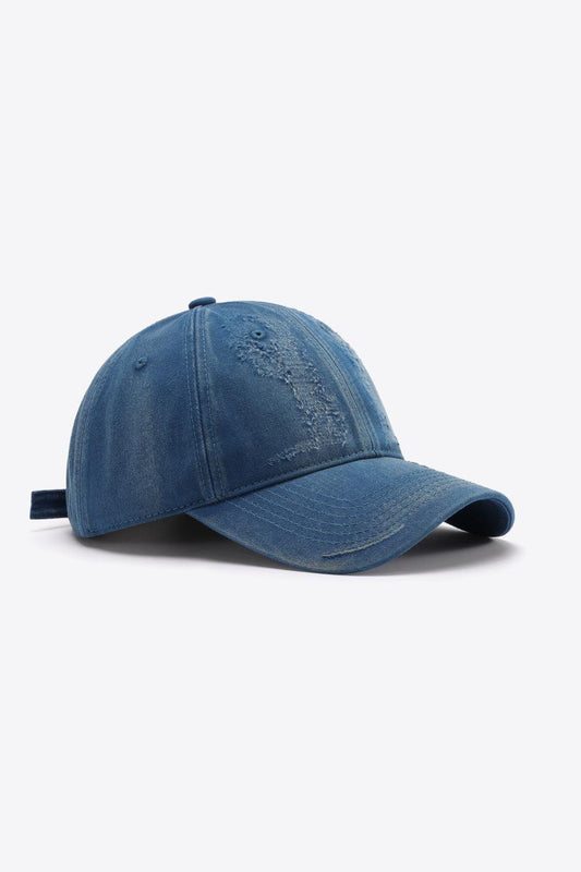 Distressed Adjustable Baseball Cap - Trendsi