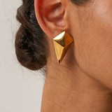 Stainless Steel 18K Gold-Plated Geometric Earrings - Trendsi