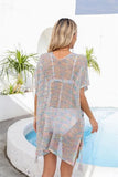 Openwork Slit V-Neck Cover Up - Trendsi