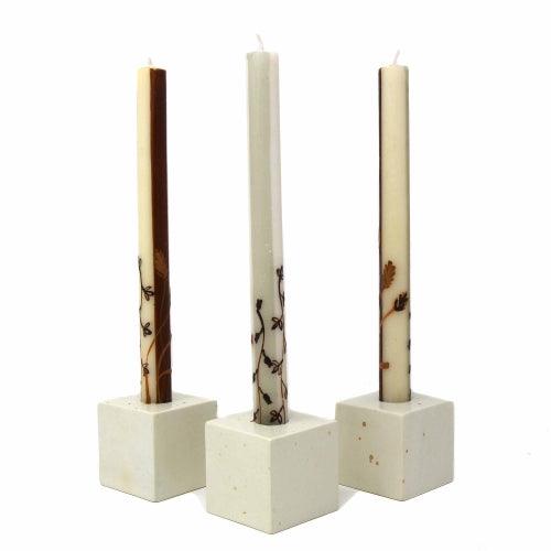 Tall Hand Painted Candles - Three in Box - Kiwanja Design - Nobunto - Flyclothing LLC