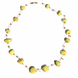 Floating Stone & Maasai Bead Necklace, Yellow - Jedando