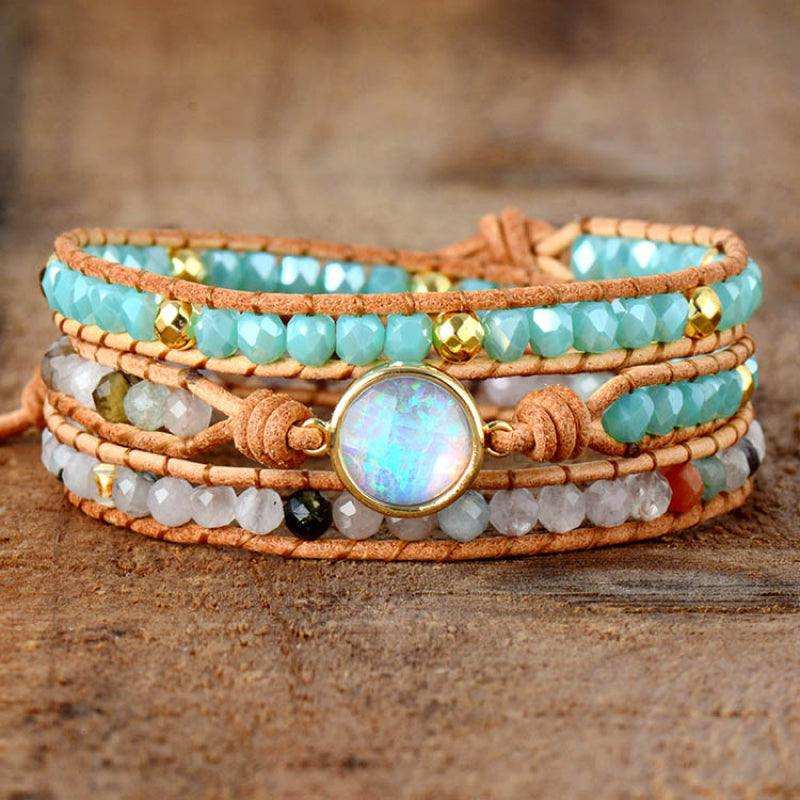 Opal Beaded Layered Bracelet - Trendsi - Flyclothing LLC