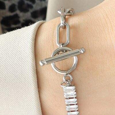 Zircon Titanium Steel Closure Bracelet - Trendsi - Flyclothing LLC