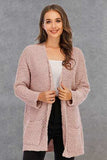 Pocketed Open Front Long Sleeve Cardigan - Trendsi - Flyclothing LLC