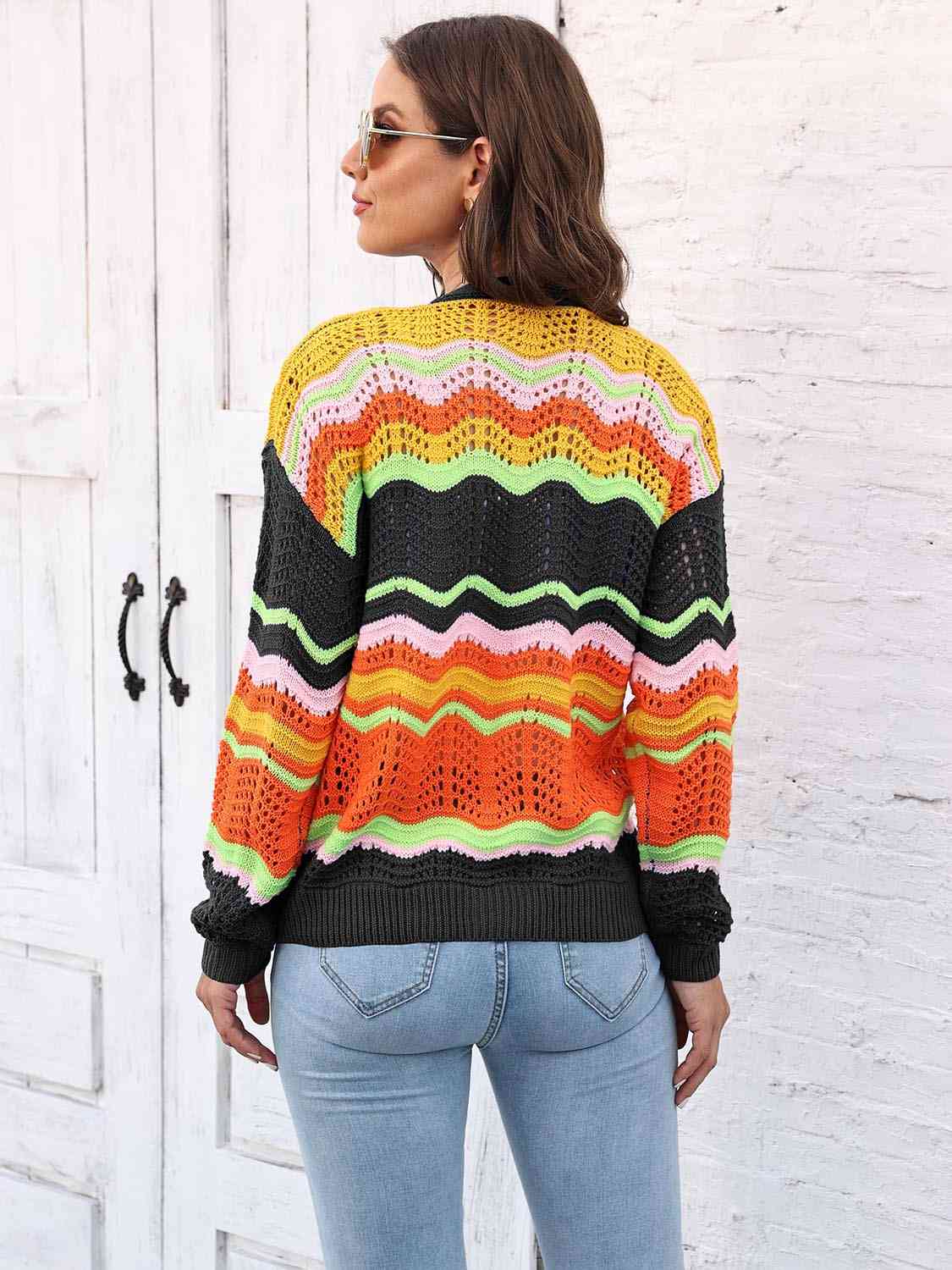 Open Front Openwork Cardigan - Trendsi - Flyclothing LLC