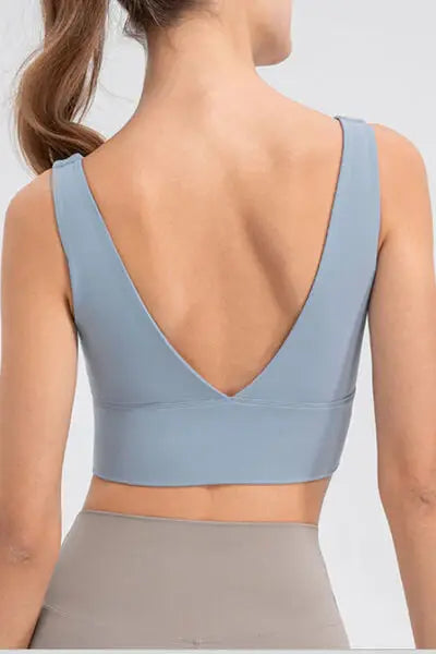 Scoop Neck Wide Strap Active Tank - Trendsi - Flyclothing LLC