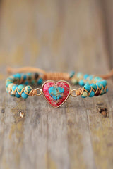 Handmade Heart Shape Natural Stone Bracelet - Trendsi
