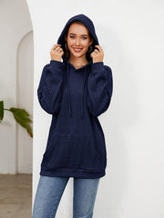 Raglan Sleeve Front Pocket Hoodie - Trendsi