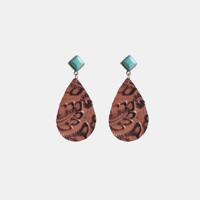Artificial Turquoise Teardrop Earrings - Trendsi