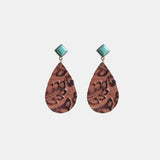 Artificial Turquoise Teardrop Earrings - Trendsi