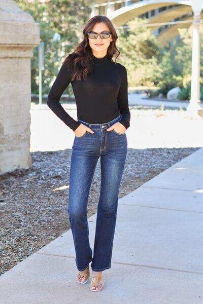 Basic Bae Full Size Mock Neck Long Sleeve Bodysuit - Trendsi - Flyclothing LLC