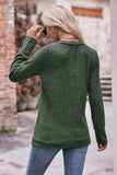 V-Neck Long Sleeve Ribbed Top - Trendsi - Flyclothing LLC