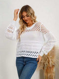 Cutout Round Neck Knit Top - Trendsi - Flyclothing LLC