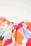 Printed Notched Neck Half Sleeve Blouse - Trendsi - Flyclothing LLC