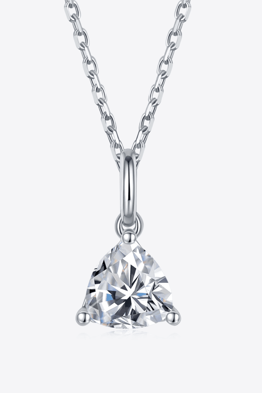 1 Carat Moissanite Pendant 925 Sterling Silver Necklace - Trendsi - Flyclothing LLC