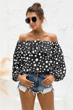 Polka Dot Off-Shoulder Layered Blouse - Trendsi