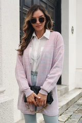 Striped Open Front Longline Cardigan - Trendsi - Flyclothing LLC