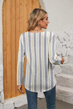 Printed Square Neck Long Sleeve Blouse - Trendsi - Flyclothing LLC