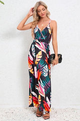 Printed Surplice Maxi Cami Dress - Trendsi