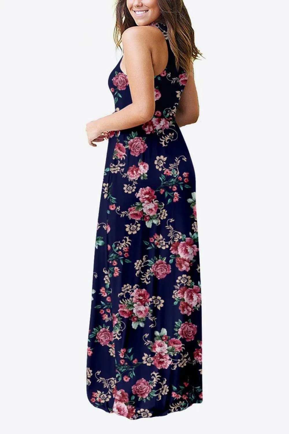 Empire Waist Sleeveless Dress with Pockets - Trendsi - Flyclothing LLC