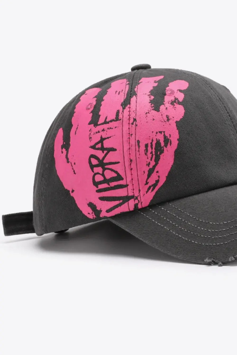VIBRA Graphic Distressed Adjustable Baseball Cap - Trendsi - Flyclothing LLC