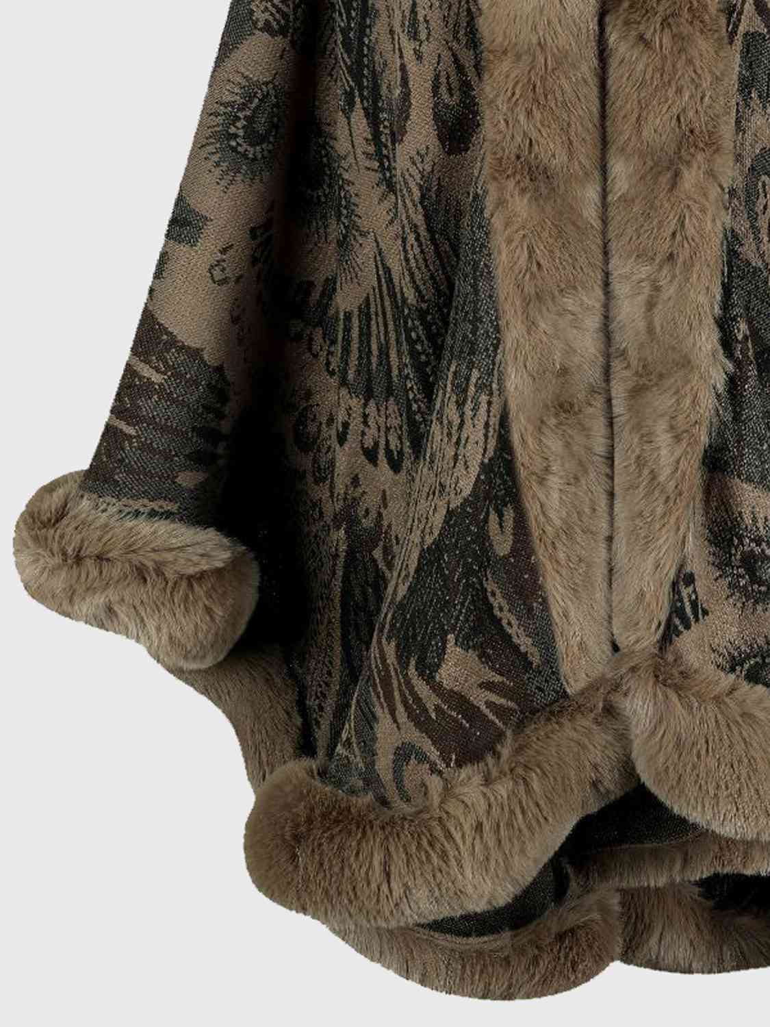 Printed Open Front Poncho - Trendsi - Flyclothing LLC