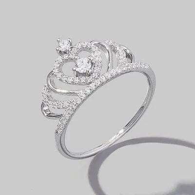 Crown Shape Zircon 925 Sterling Silver Ring - Trendsi - Flyclothing LLC