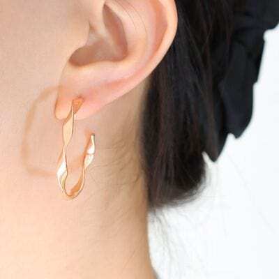Titanium Steel C-Hoop Earrings - Trendsi - Flyclothing LLC