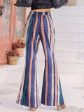 Striped Flare Leg Pants - Trendsi - Flyclothing LLC