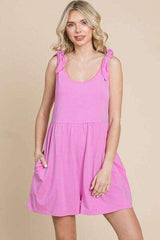 Culture Code Full Size Shoulder Knot Baggy Romper - Trendsi - Flyclothing LLC