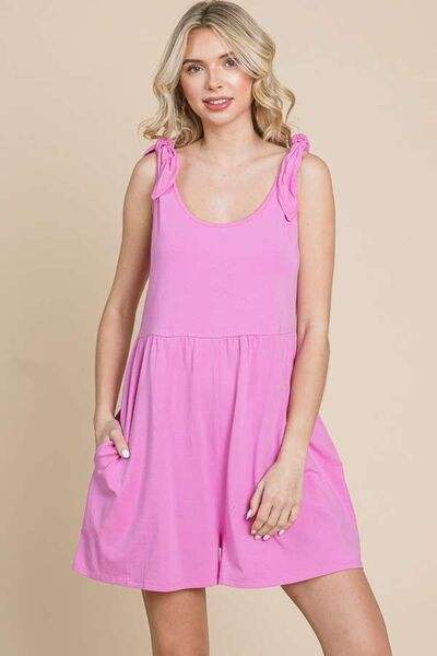 Culture Code Full Size Shoulder Knot Baggy Romper - Trendsi - Flyclothing LLC