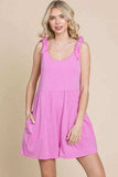 Culture Code Full Size Shoulder Knot Baggy Romper - Trendsi - Flyclothing LLC