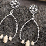 Artificial Turquoise Teardrop Earrings - Trendsi - Flyclothing LLC