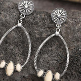 Artificial Turquoise Teardrop Earrings - Trendsi