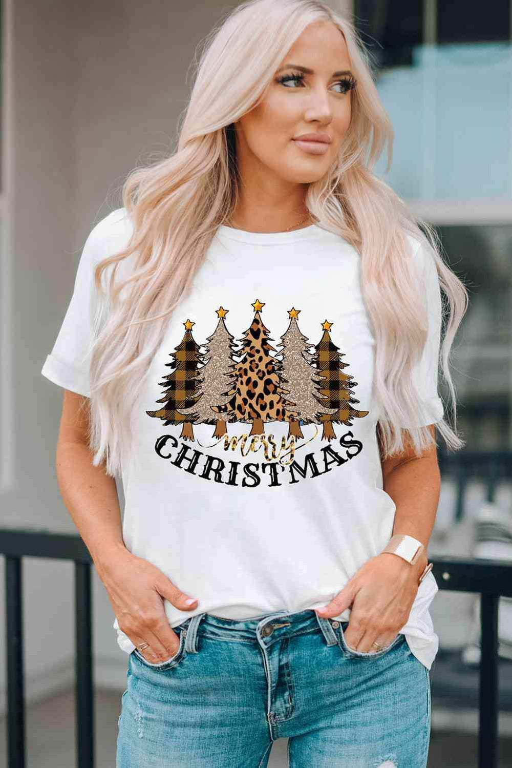 MERRY CHRISTMAS Graphic T-Shirt - Trendsi - Flyclothing LLC
