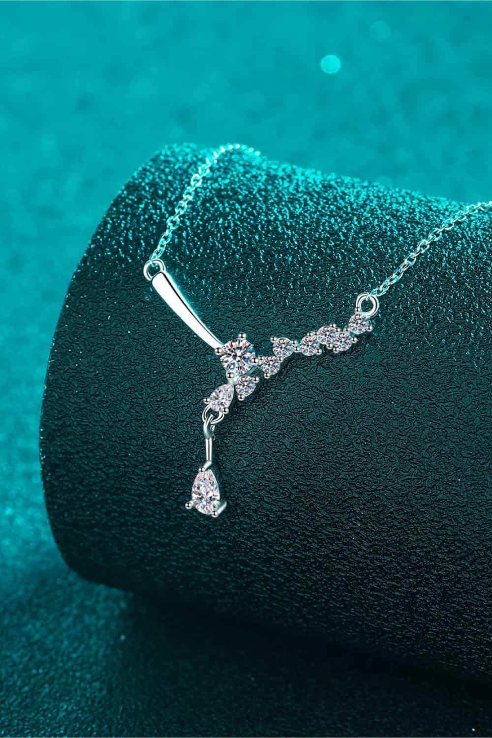 1 Carat Moissanite 925 Sterling Silver Necklace - Trendsi - Flyclothing LLC