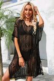 Side Slit Tassel Openwork Cover-Up Dress - Trendsi