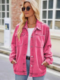 Button Up Denim Jacket with Pockets - Trendsi