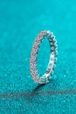 2.2 Carat Moissanite Rhodium-Plated Ring - Trendsi