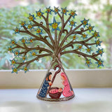 Haitian Metal Drum Tabletop Nativity with Shooting Blue Stars - Haitian Artisans - Flyclothing LLC