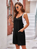 Spaghetti Strap Romper with Pockets - Trendsi