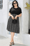 Round Neck Short Sleeve Printed Dress - Trendsi - Flyclothing LLC