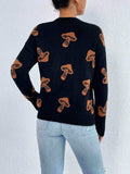 Patterned Drop Shoulder Sweater - Trendsi - Flyclothing LLC