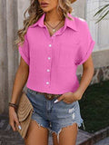 Textured Pocketed Button Up Shirt - Trendsi - Flyclothing LLC