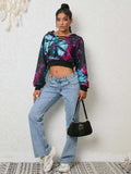 Tie-Dye Lace-Up Hoodie - Trendsi - Flyclothing LLC