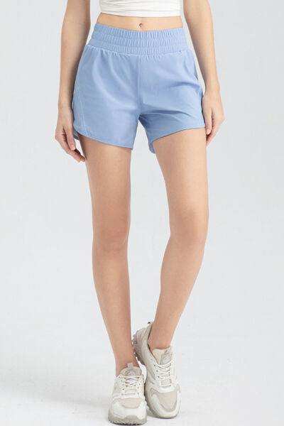 Elastic Waist Active Shorts - Trendsi - Flyclothing LLC