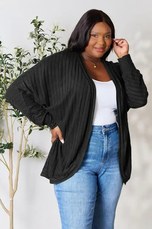 Basic Bae Full Size Ribbed Cocoon Cardigan - Trendsi - Flyclothing LLC