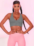Scoop Neck Wide Strap Active Bra - Trendsi - Flyclothing LLC