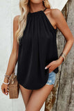 Ruched Grecian Neck Tank - Trendsi - Flyclothing LLC